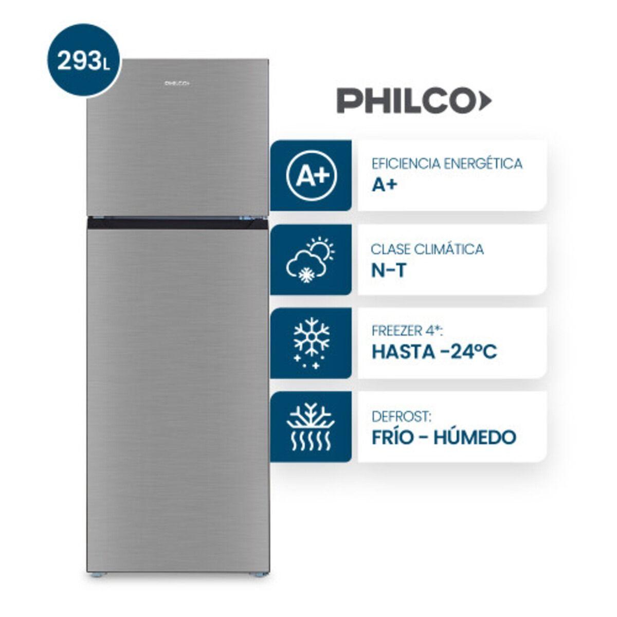 Heladera Con Freezer Philco PHCT320X 293 Lts Gris