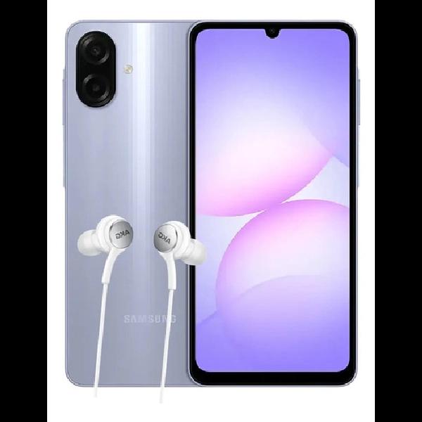 Combo Celular Samsung Galaxy A07 64/4GB Light Violet + Auriculares Samsung Type-C White