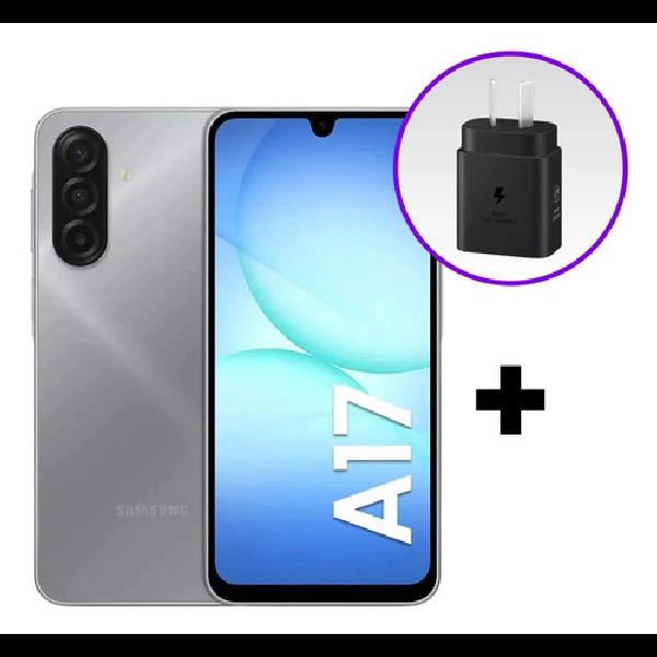 Combo Celular Samsung A17 128/4GB Gray + Cargador 25W