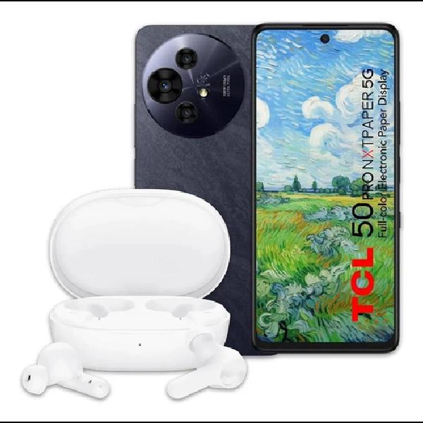 Combo Celular TCL 50 Pro Nxtpaper 5g 512/8gb Space Gray + Auriculares Moveaudio Go White